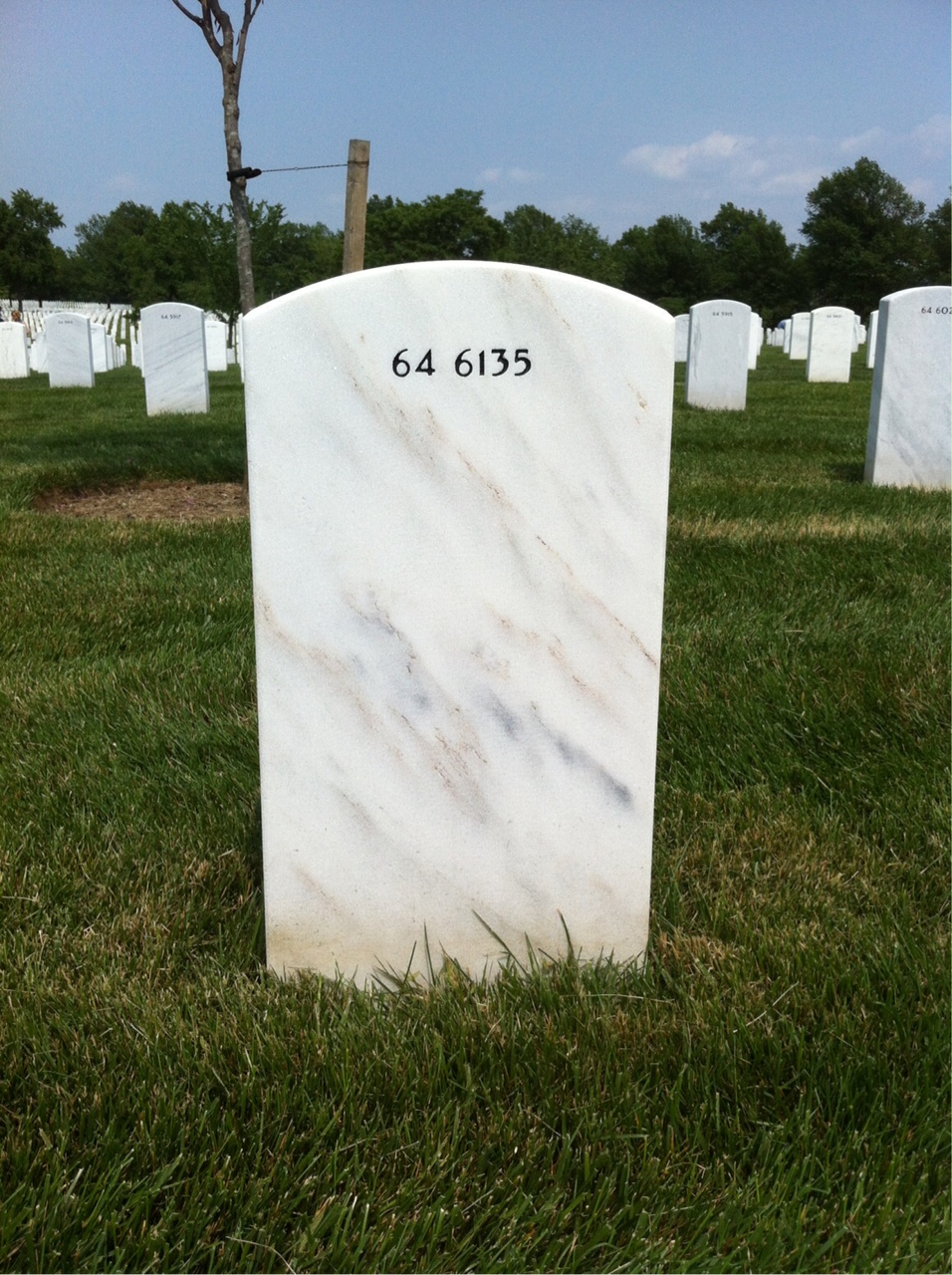 Back of headstone — Carlton Mendell