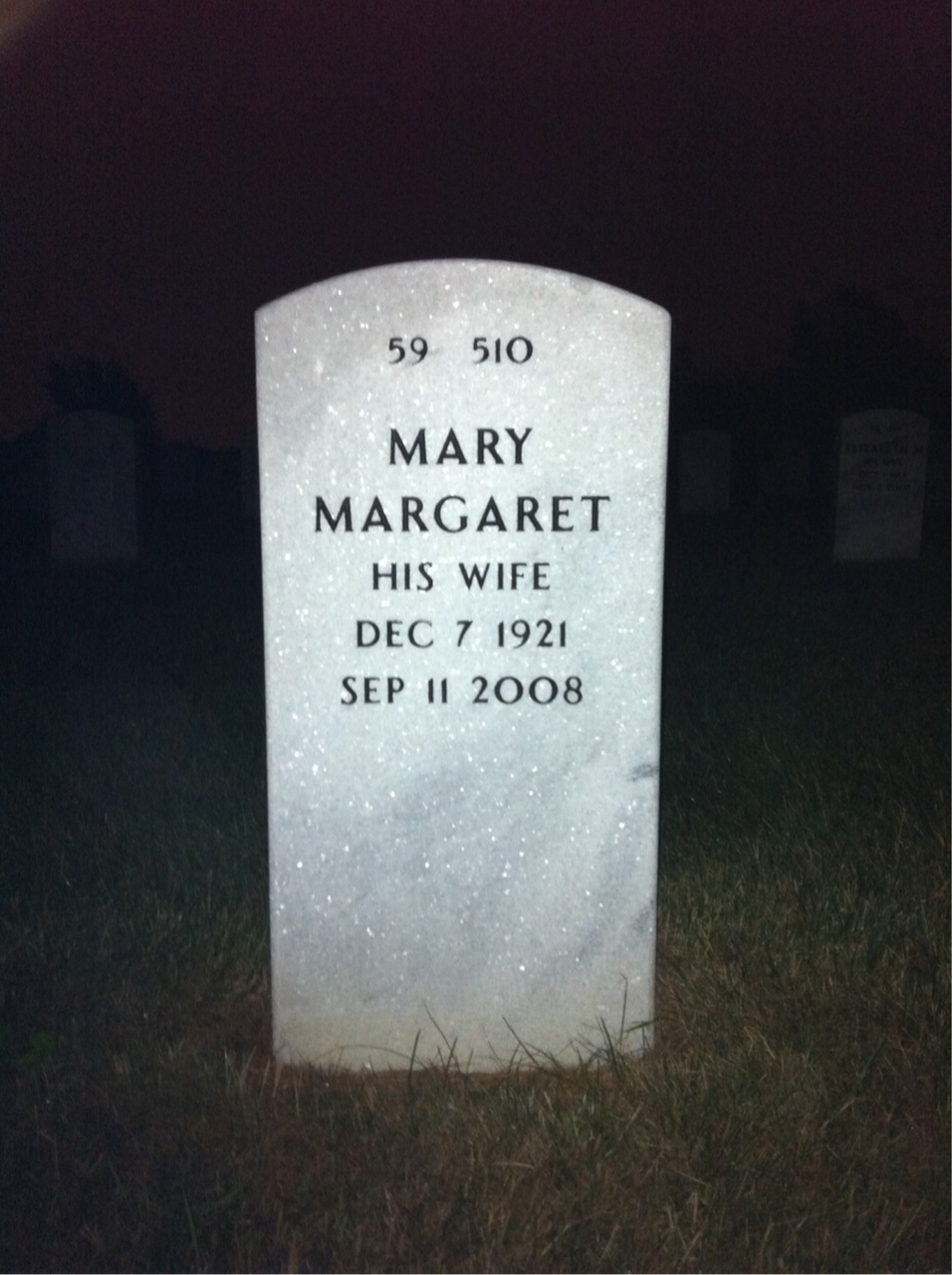 Back of headstone — Daniel Bergin