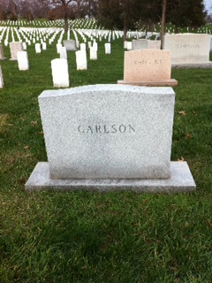 Back of headstone — Weston Carlson