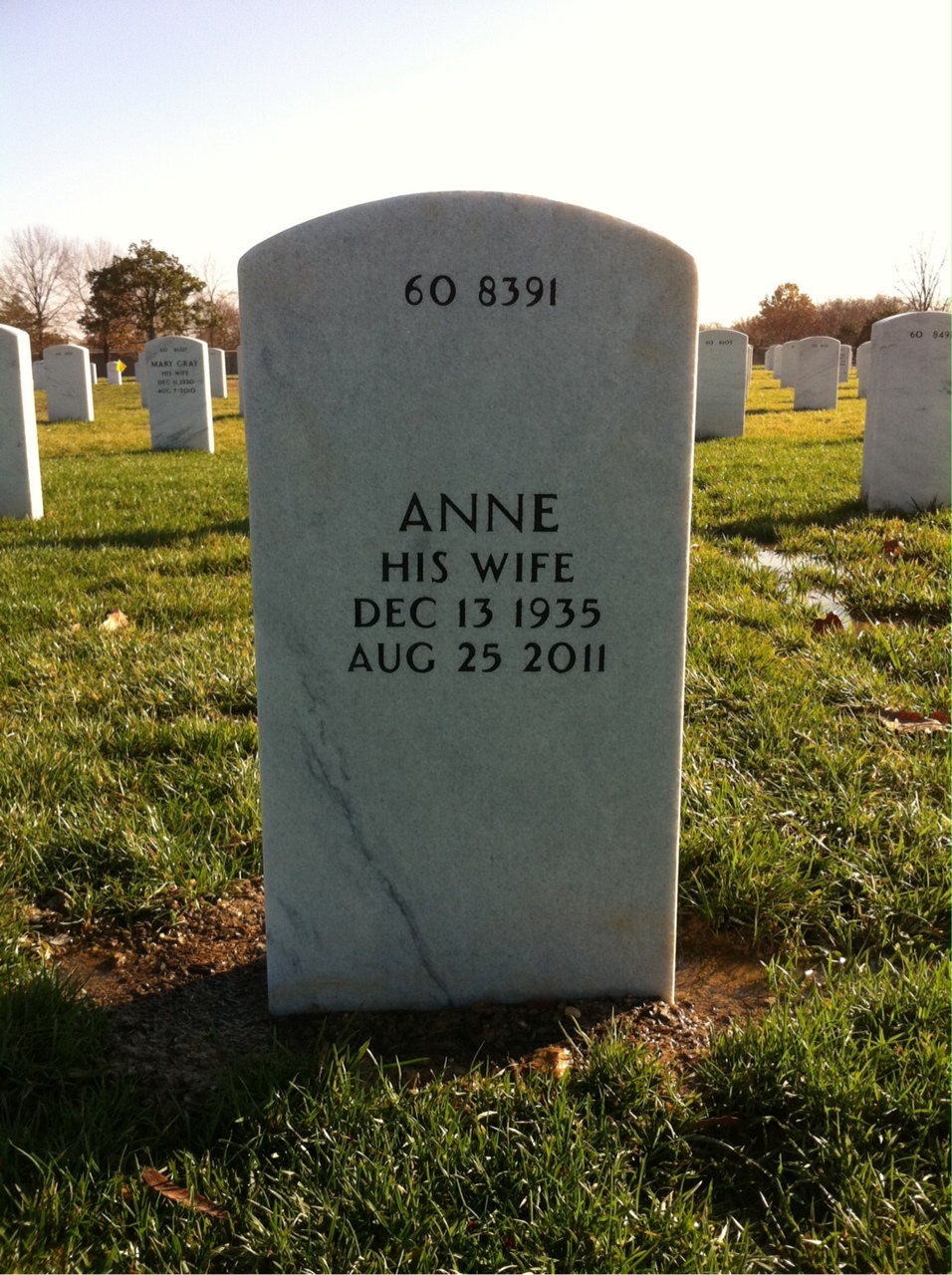 Back of headstone — William Odom