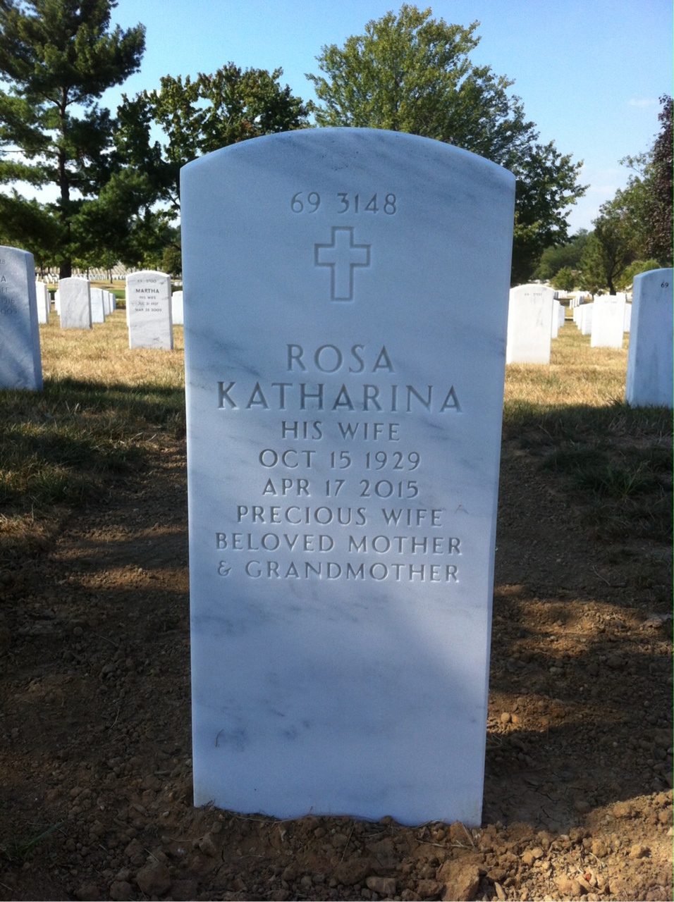 Back of headstone — John Hager