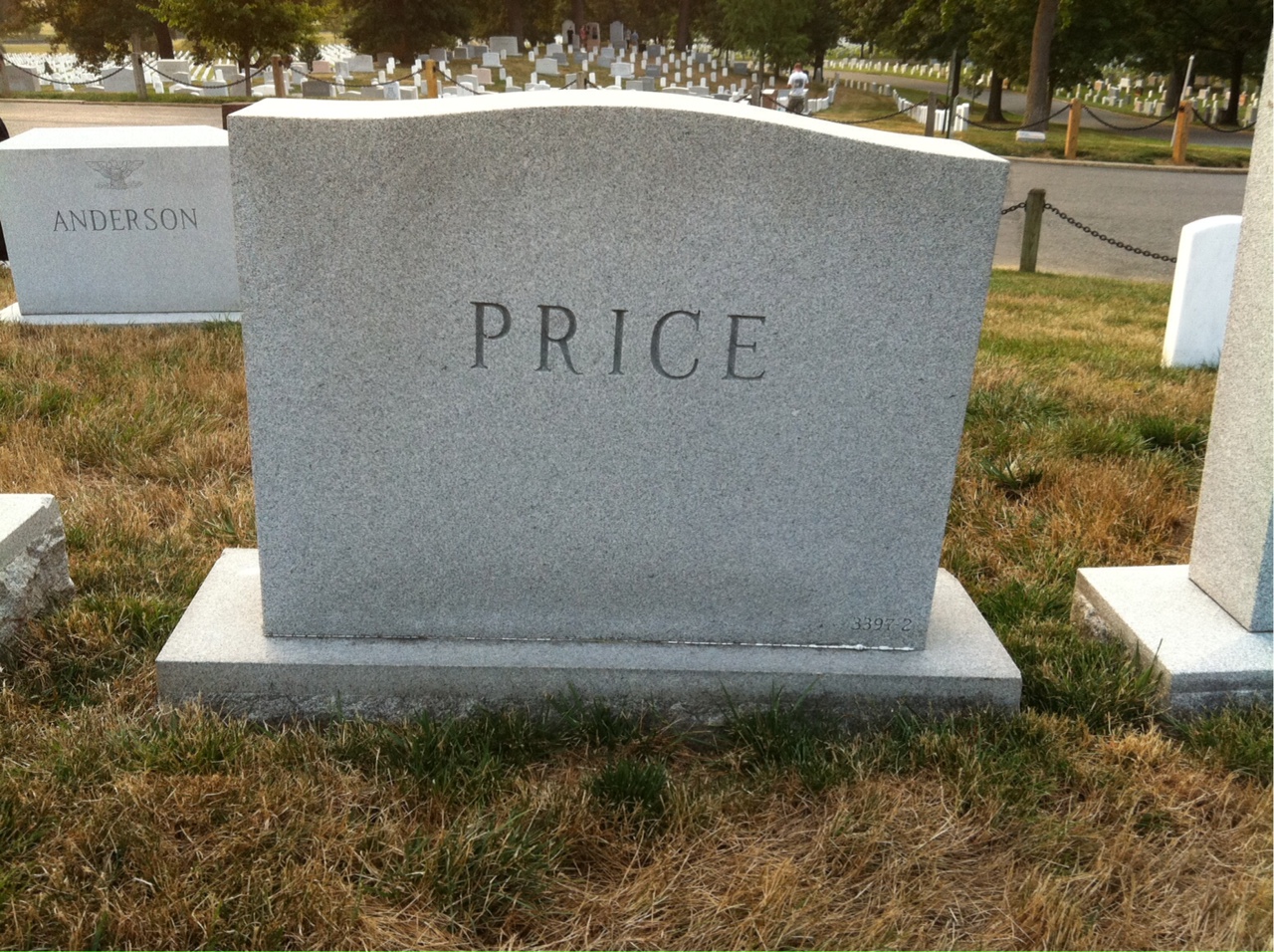 Back of headstone — Ben Price