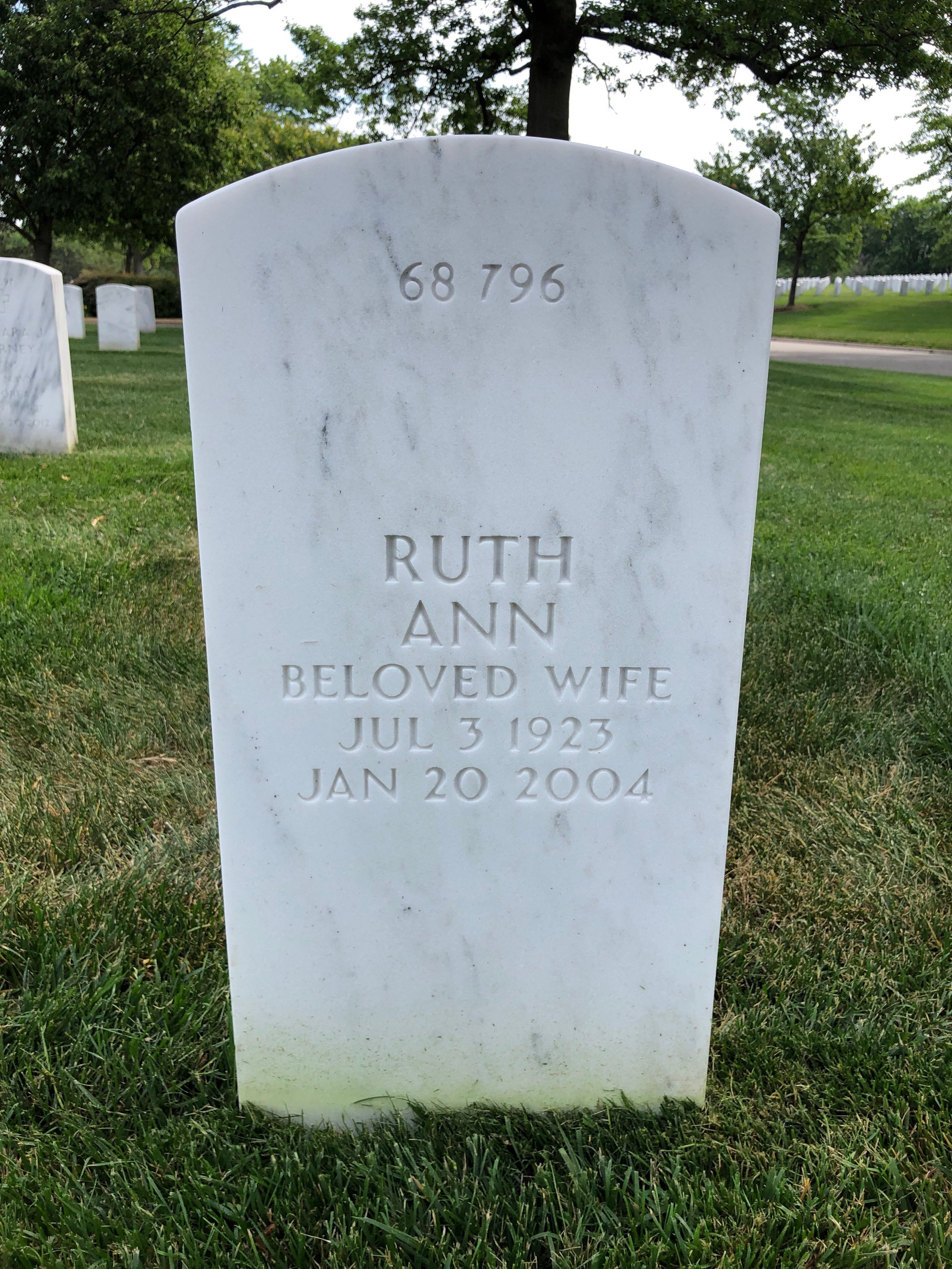 Back of headstone — Donald Bisbee