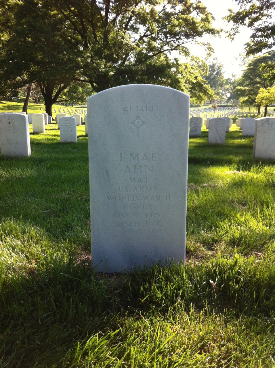 Back of headstone — Alban Ahn