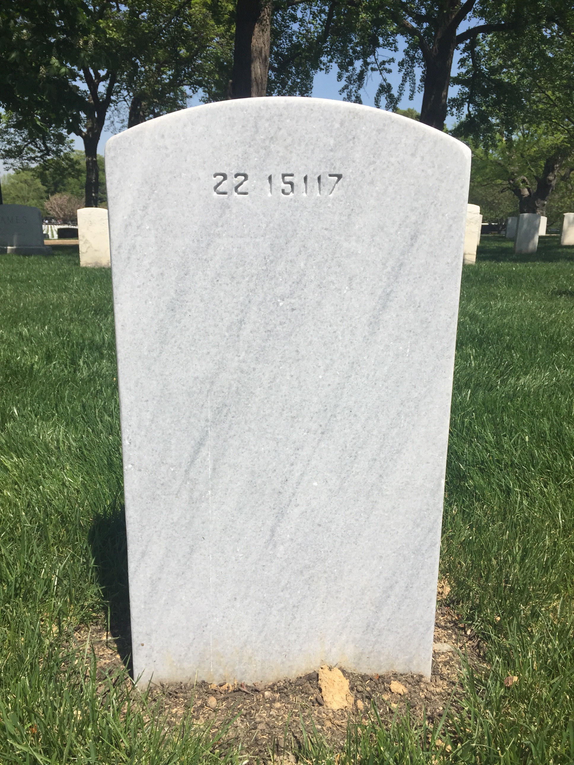 Back of headstone — Carter Boggs
