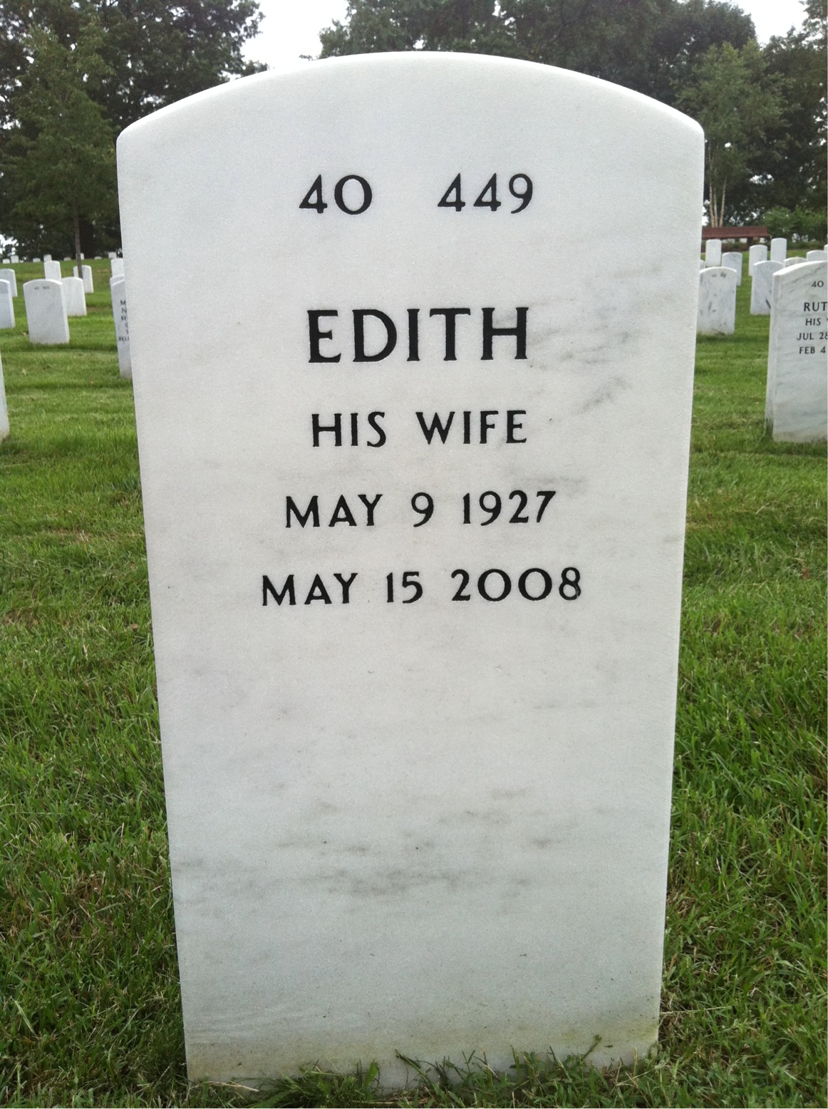 Back of headstone — James Houston