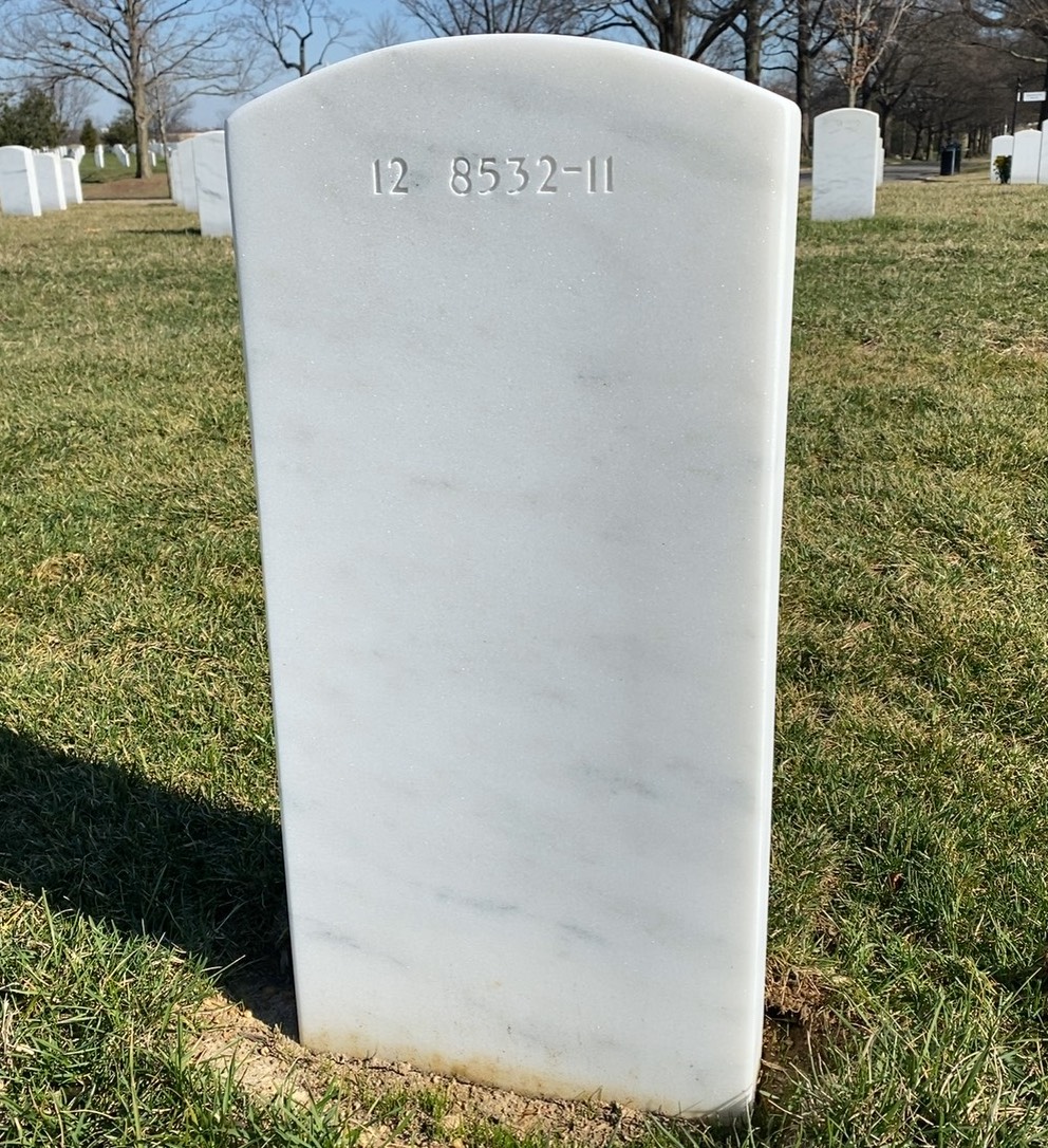 Back of headstone — Walter Phillip Kleiman