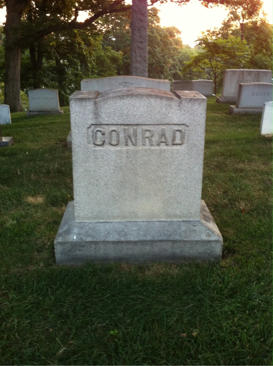 Back of headstone — Elizabeth Conrad