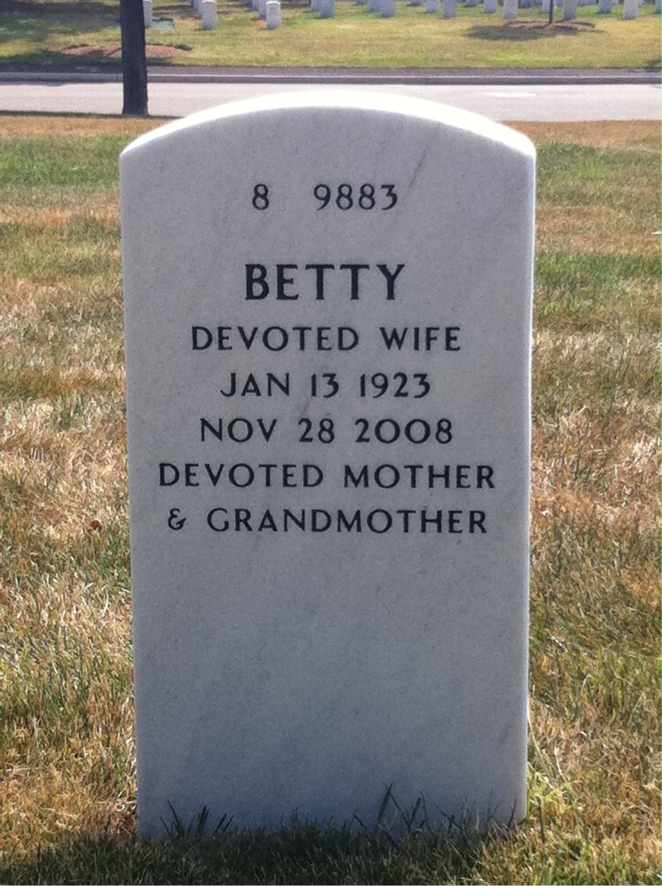 Back of headstone — Ralph Garrison