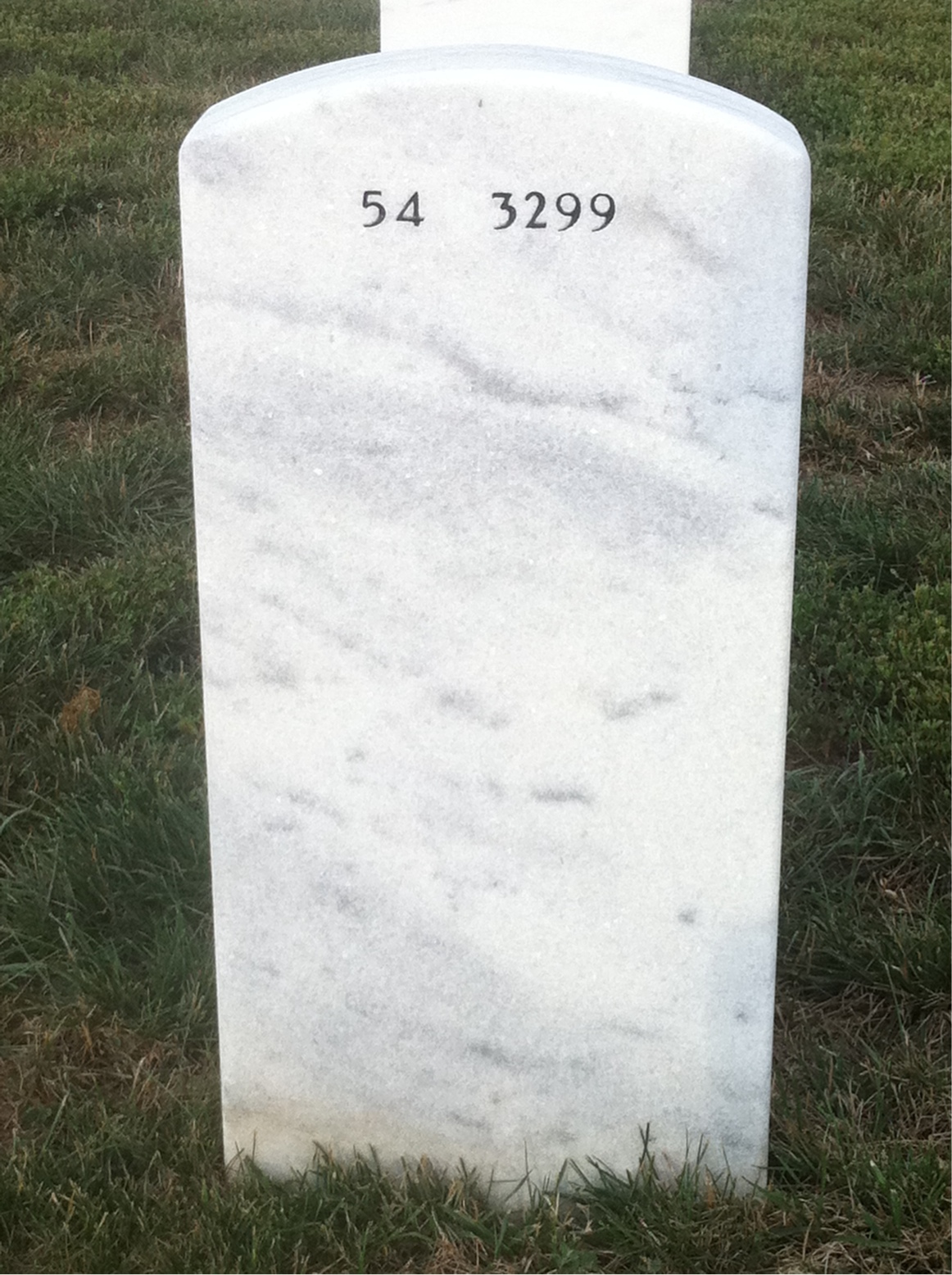 Back of headstone — John Picard