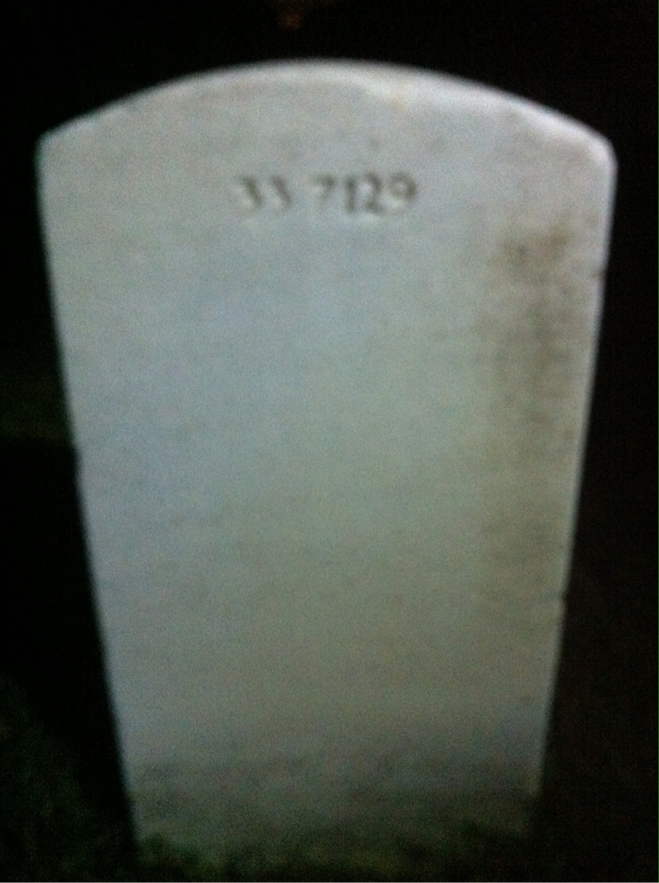 Back of headstone — James Austin