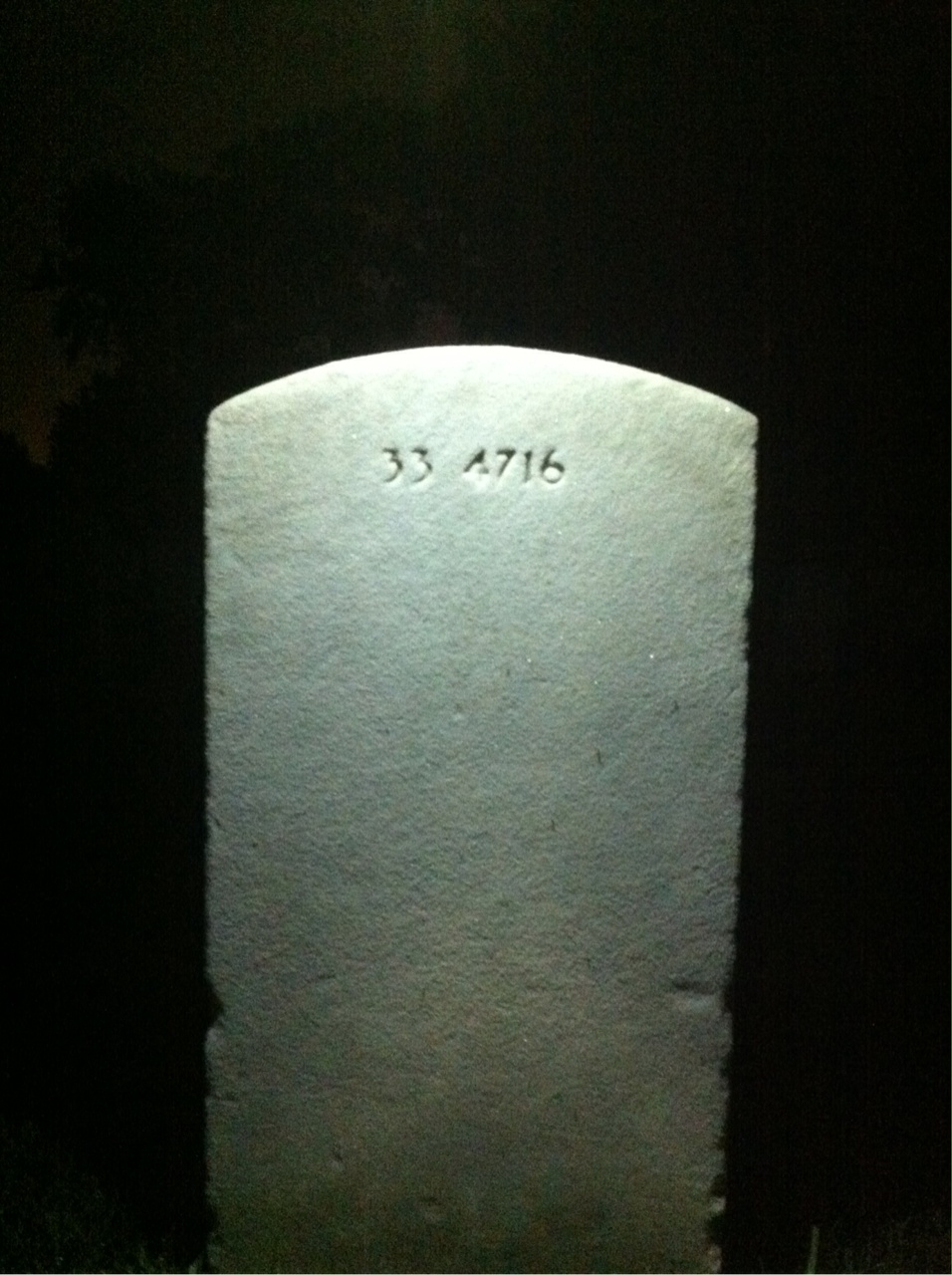 Back of headstone — William M Tucker