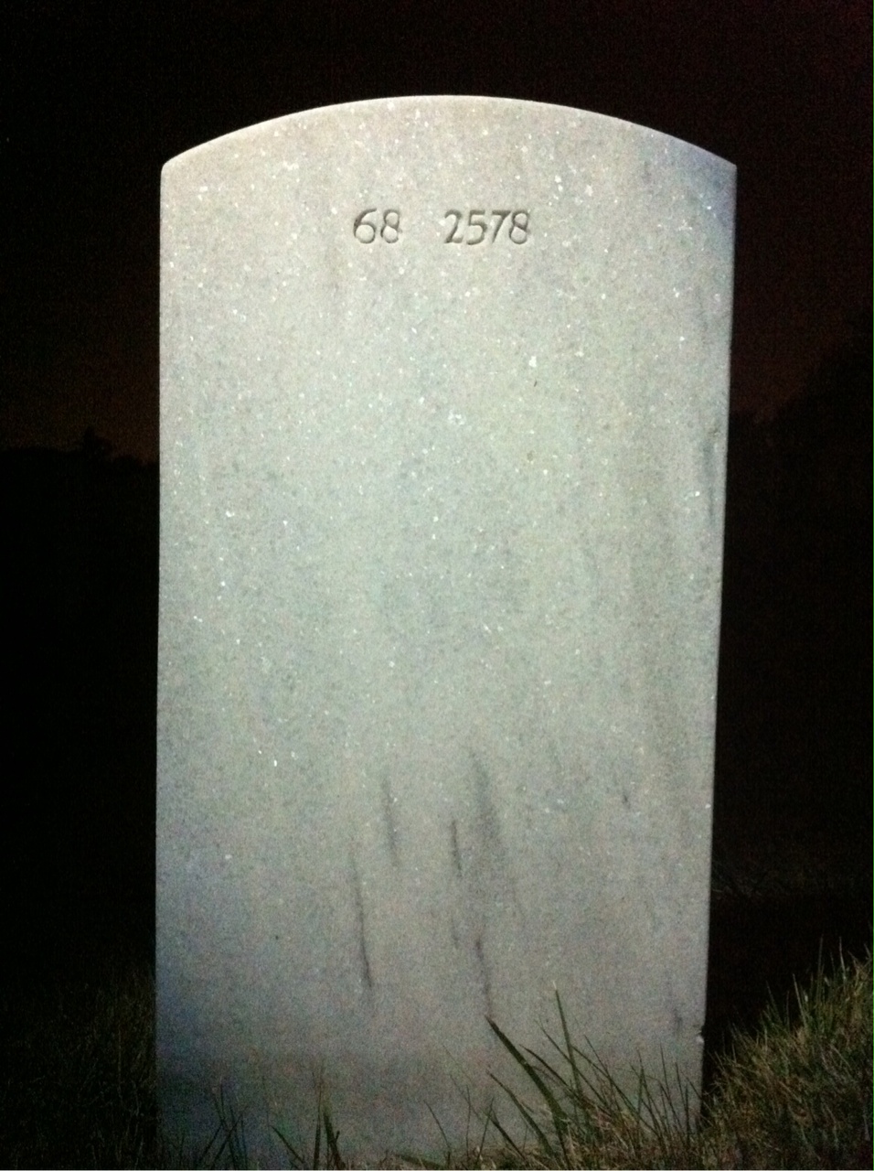 Back of headstone — Landon Cox
