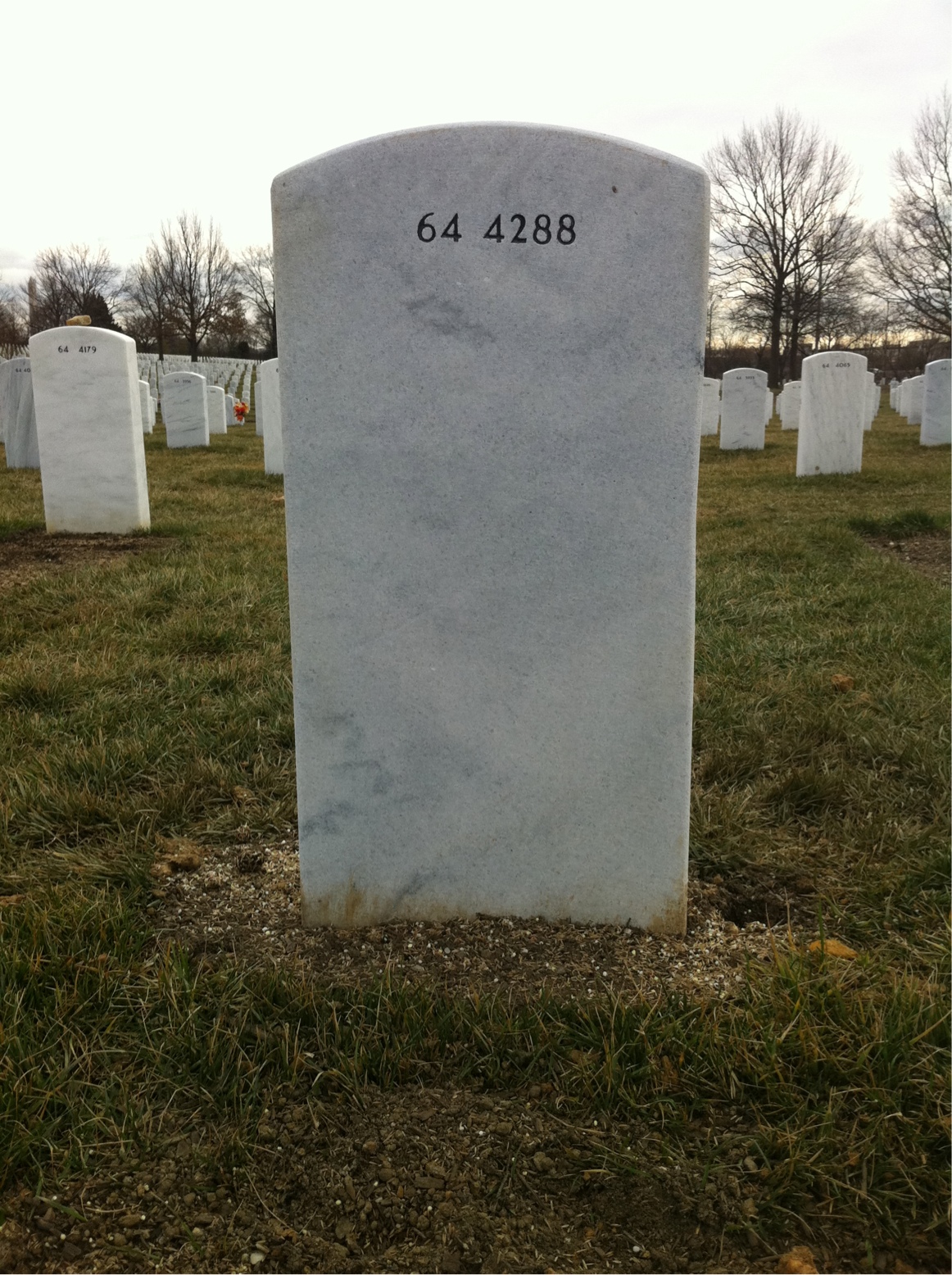 Back of headstone — Erwin Minter