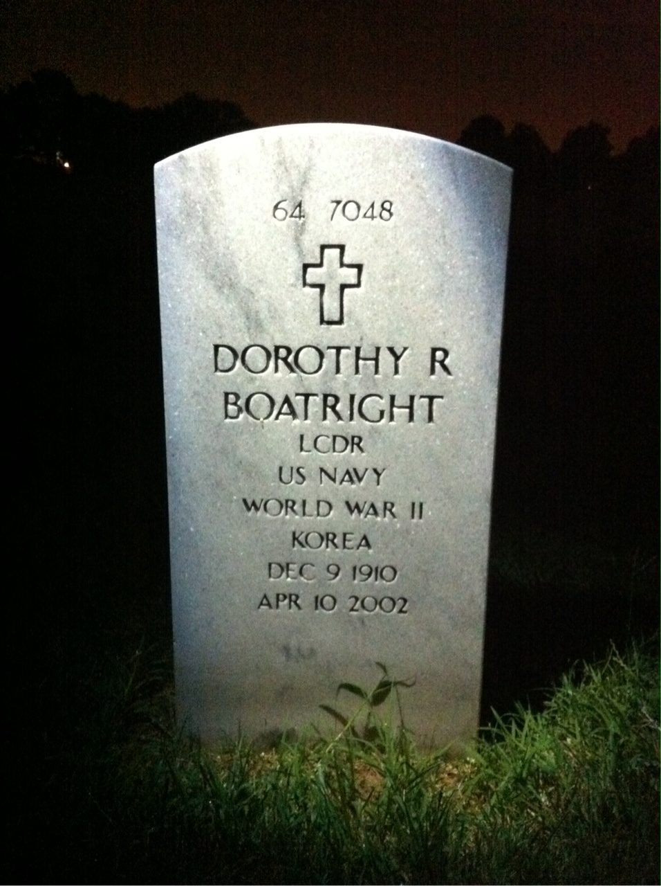 Back of headstone — Harold F Boatright