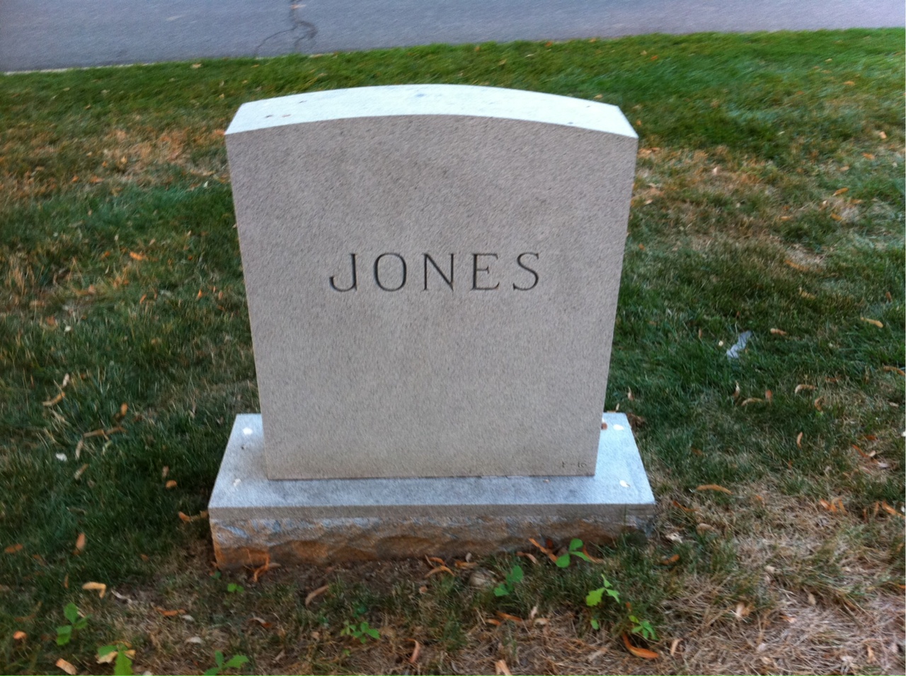 Back of headstone — Catesby Jones