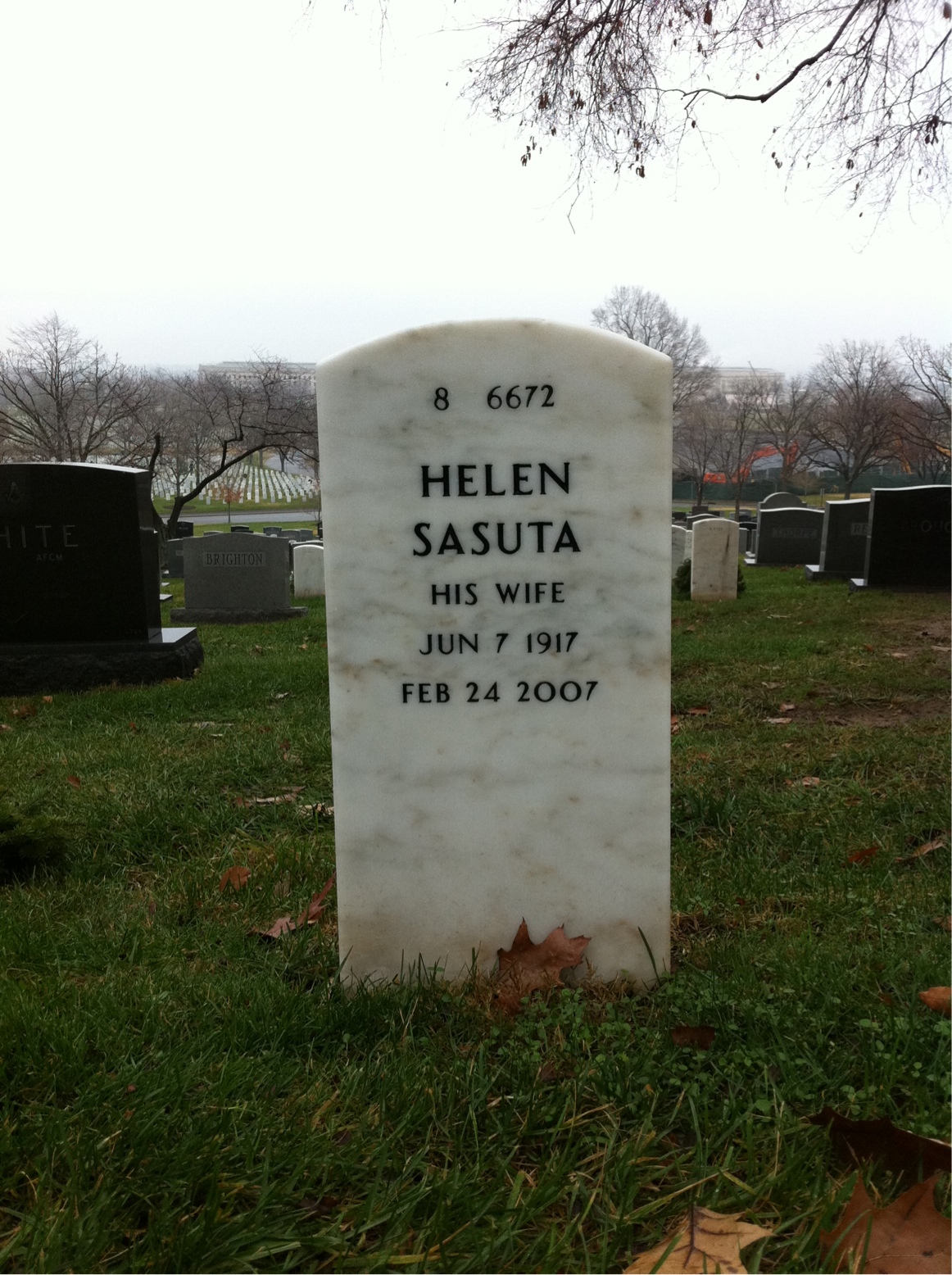 Back of headstone — Victor Groff