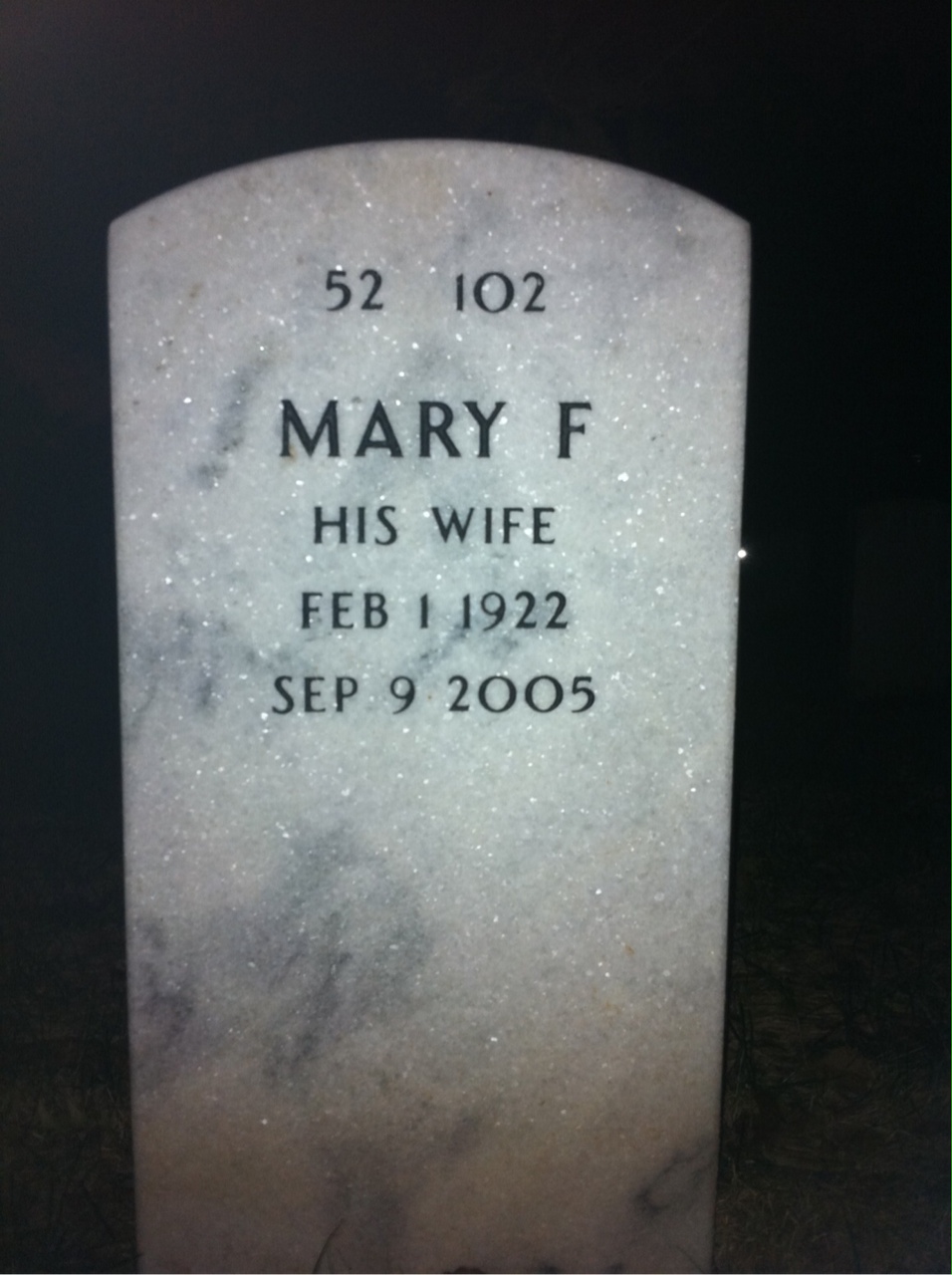 Back of headstone — William Haas