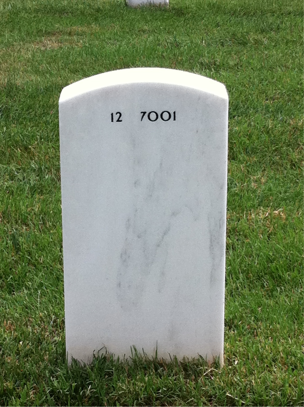 Back of headstone — William Stock