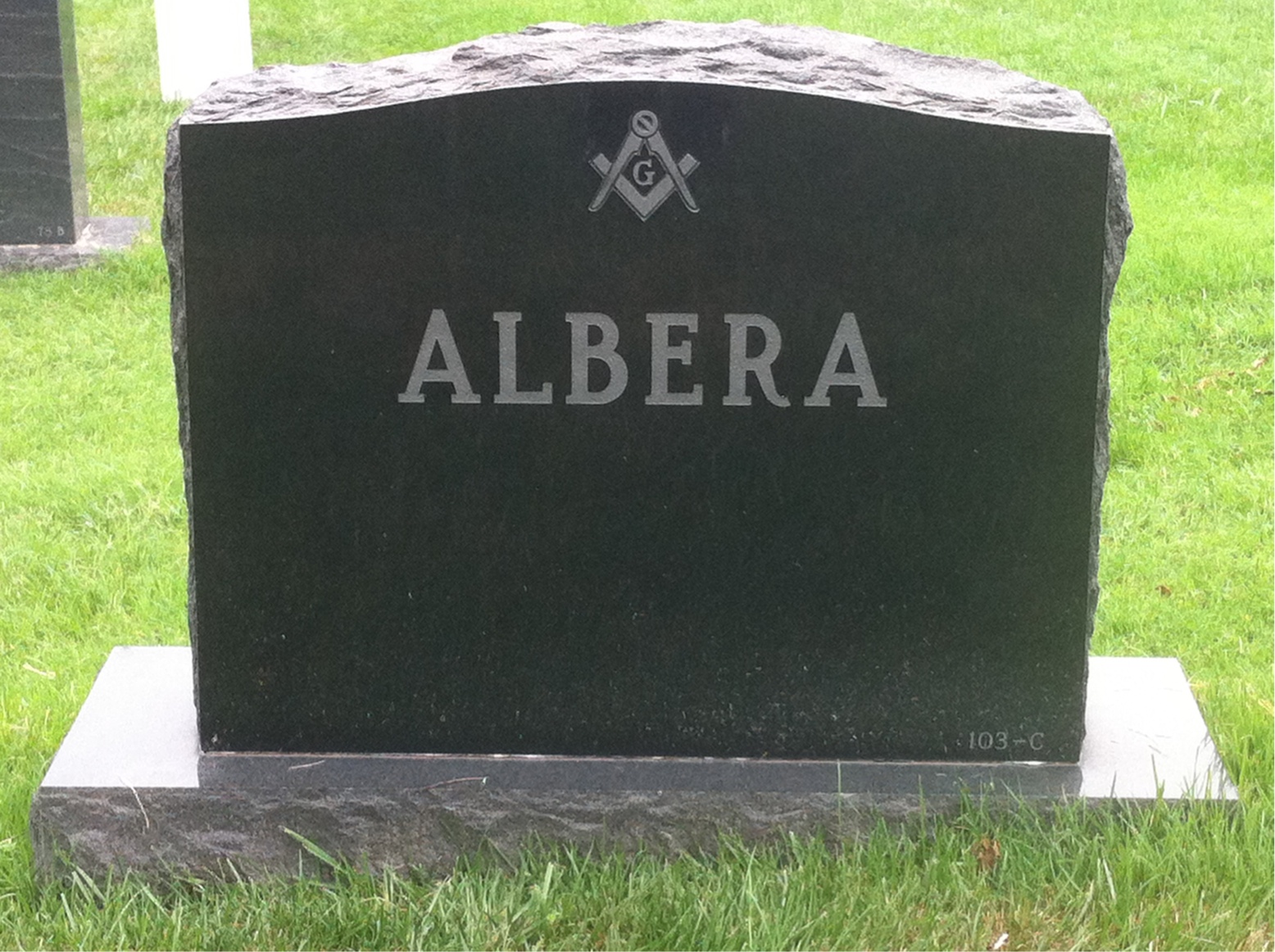Back of headstone — Dorothy Albera