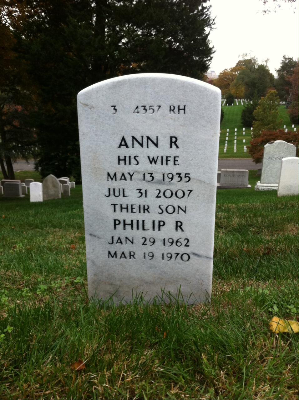 Back of headstone — Theodore Riggs