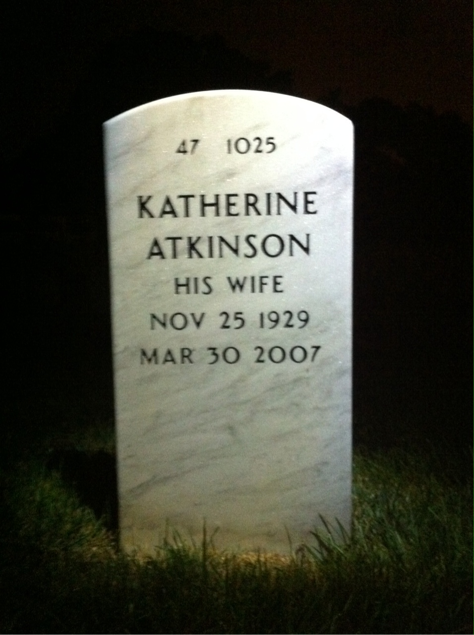 Back of headstone — William Hodges