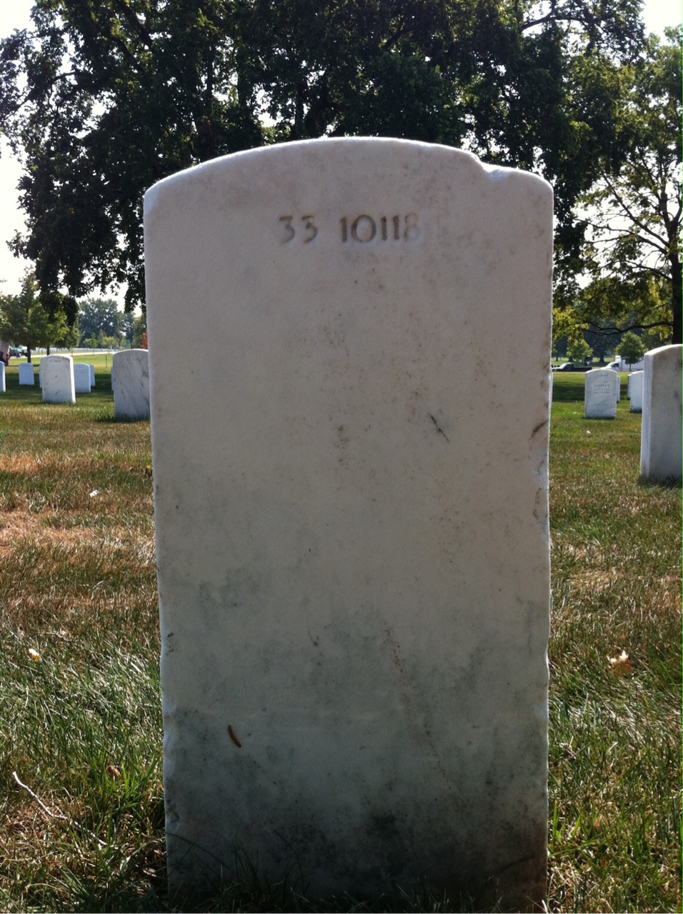 Back of headstone — Herbert Monroe