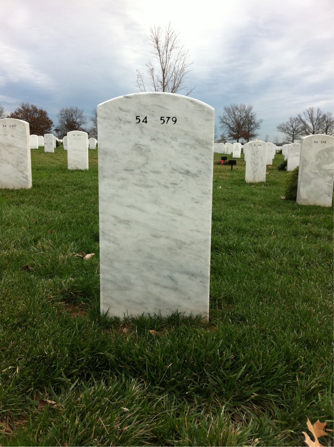 Back of headstone — John Kriz