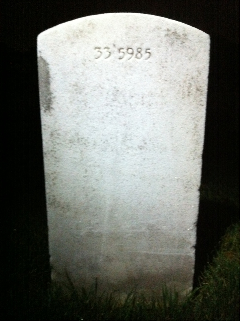 Back of headstone — George Anderson