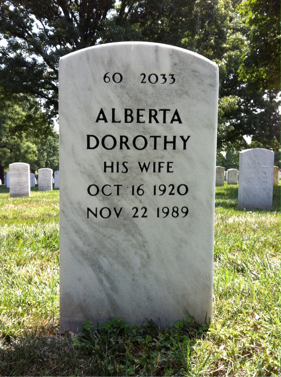 Back of headstone — Benjamin Sikora