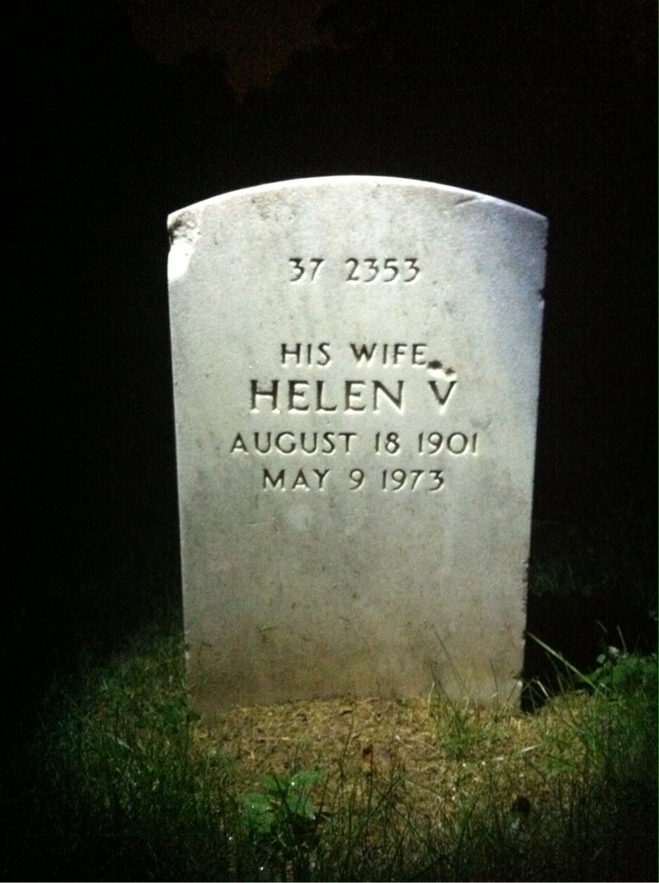Back of headstone — Gilby Angel