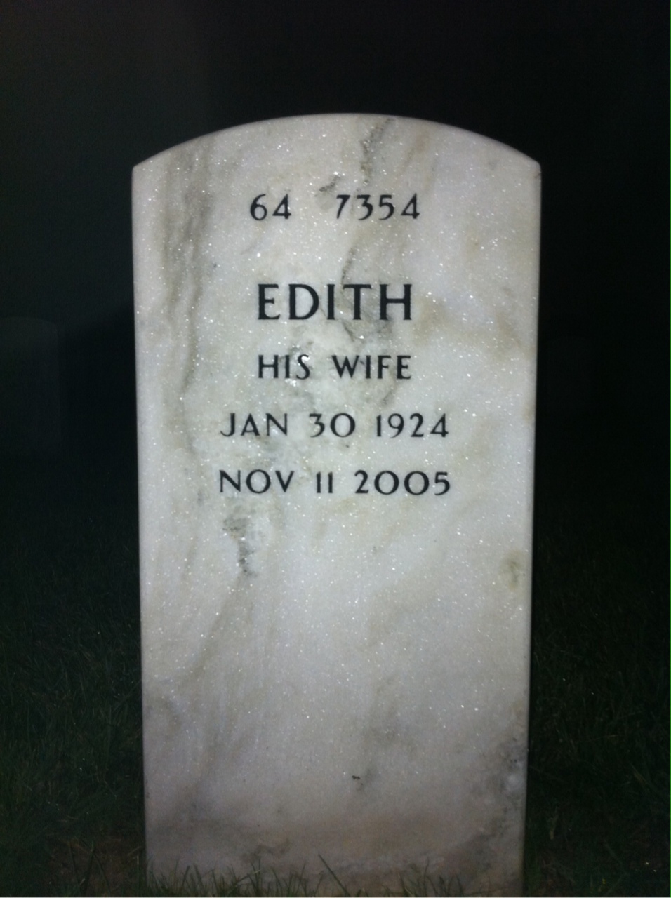 Back of headstone — William Hepfinger