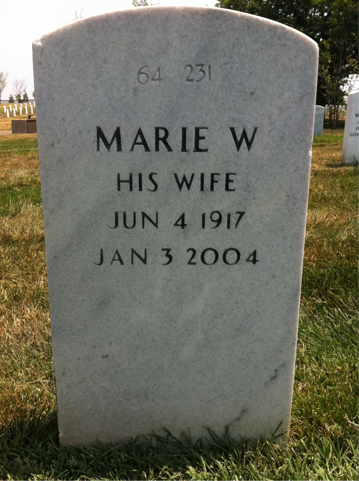 Back of headstone — Arthur Leckie