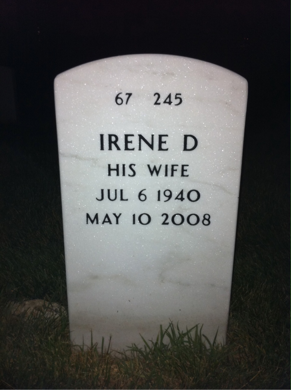 Back of headstone — George Parker