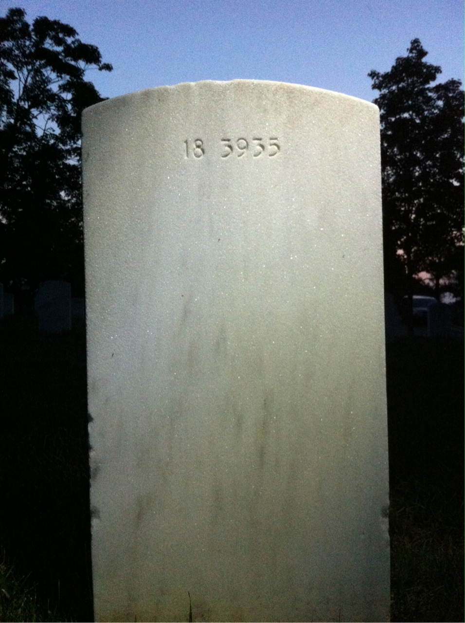 Back of headstone — Dean Bottorf