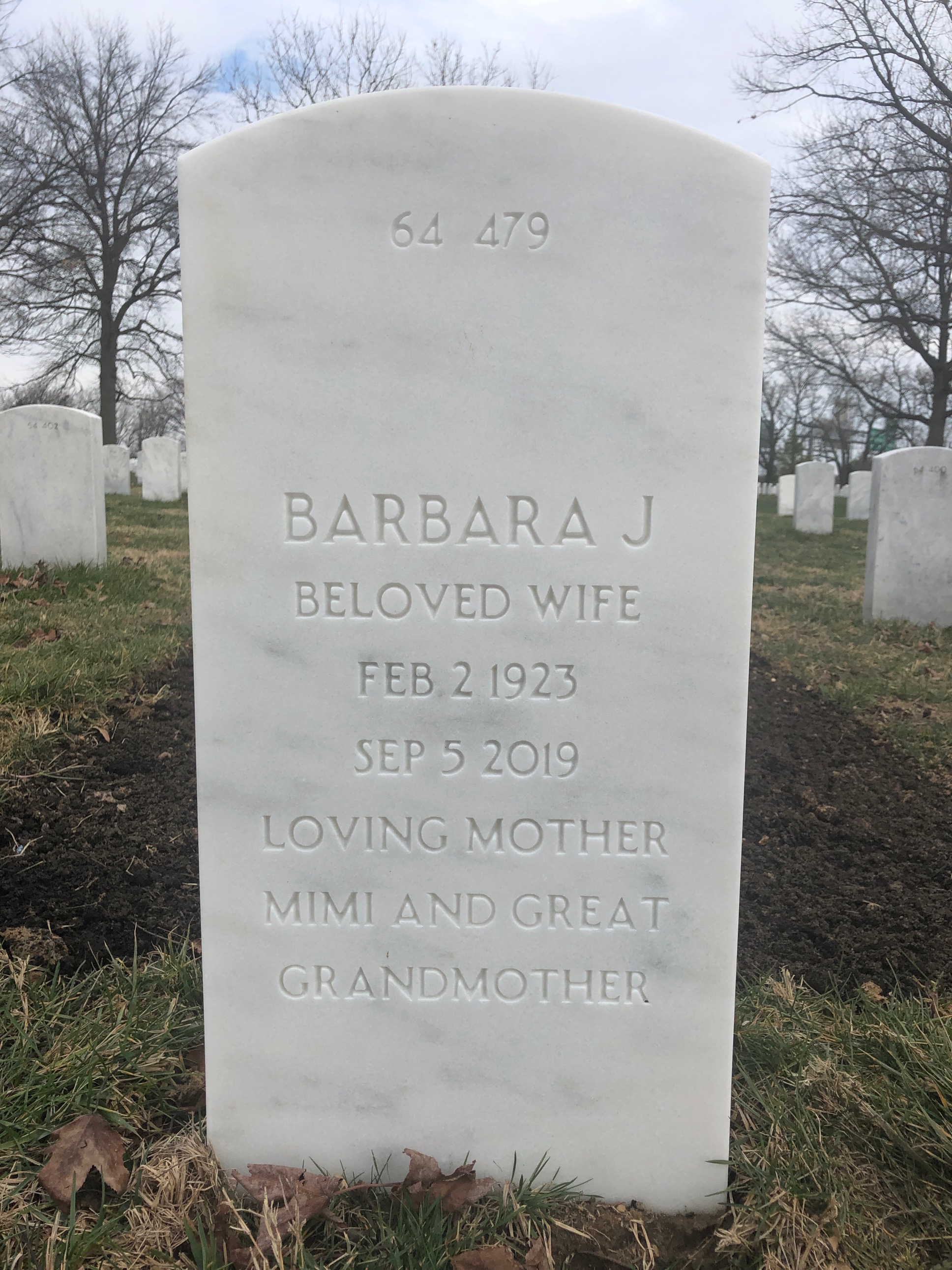 Back of headstone — Arthur Baker