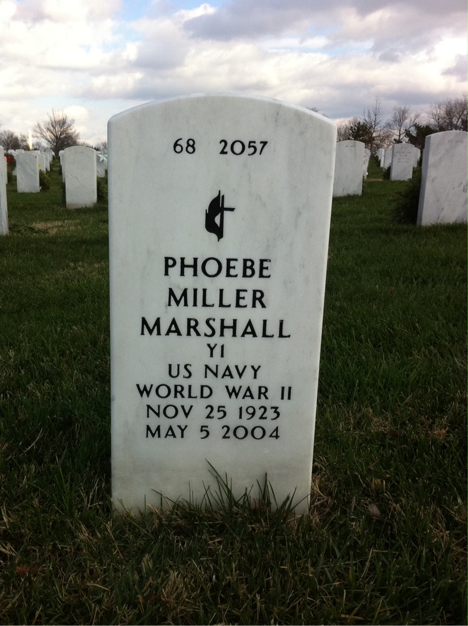 Back of headstone — John Marshall