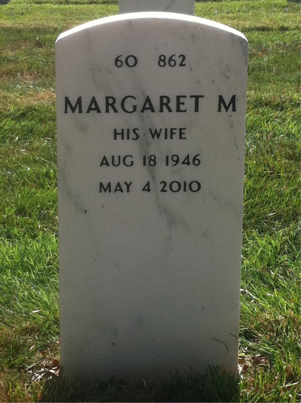 Back of headstone — James Carroll