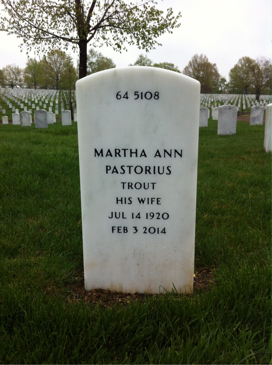 Back of headstone — Albert Kilby