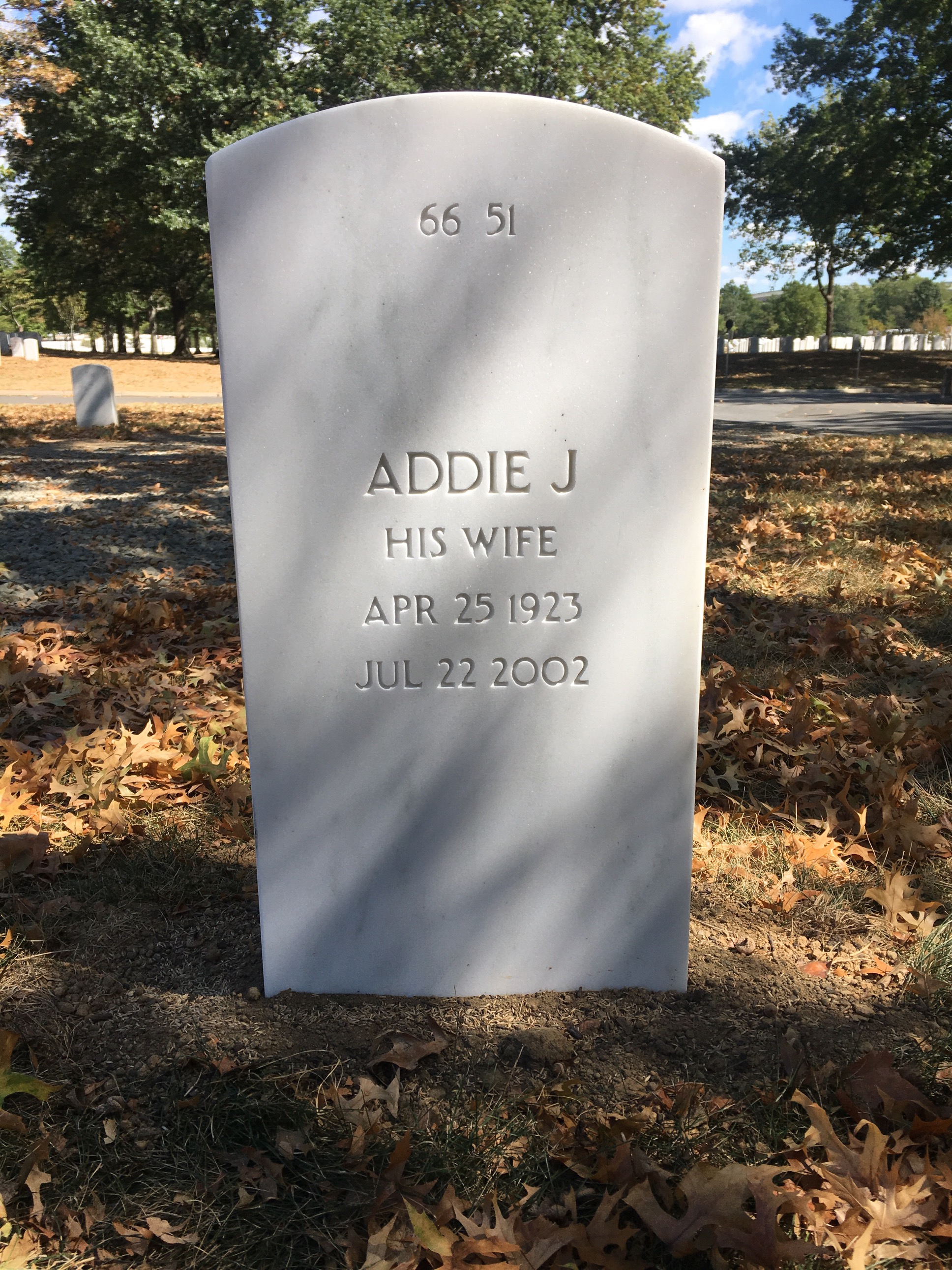 Back of headstone — Fred Sherman