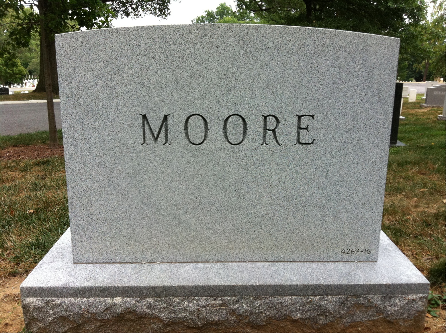 Back of headstone — Cecil Moore