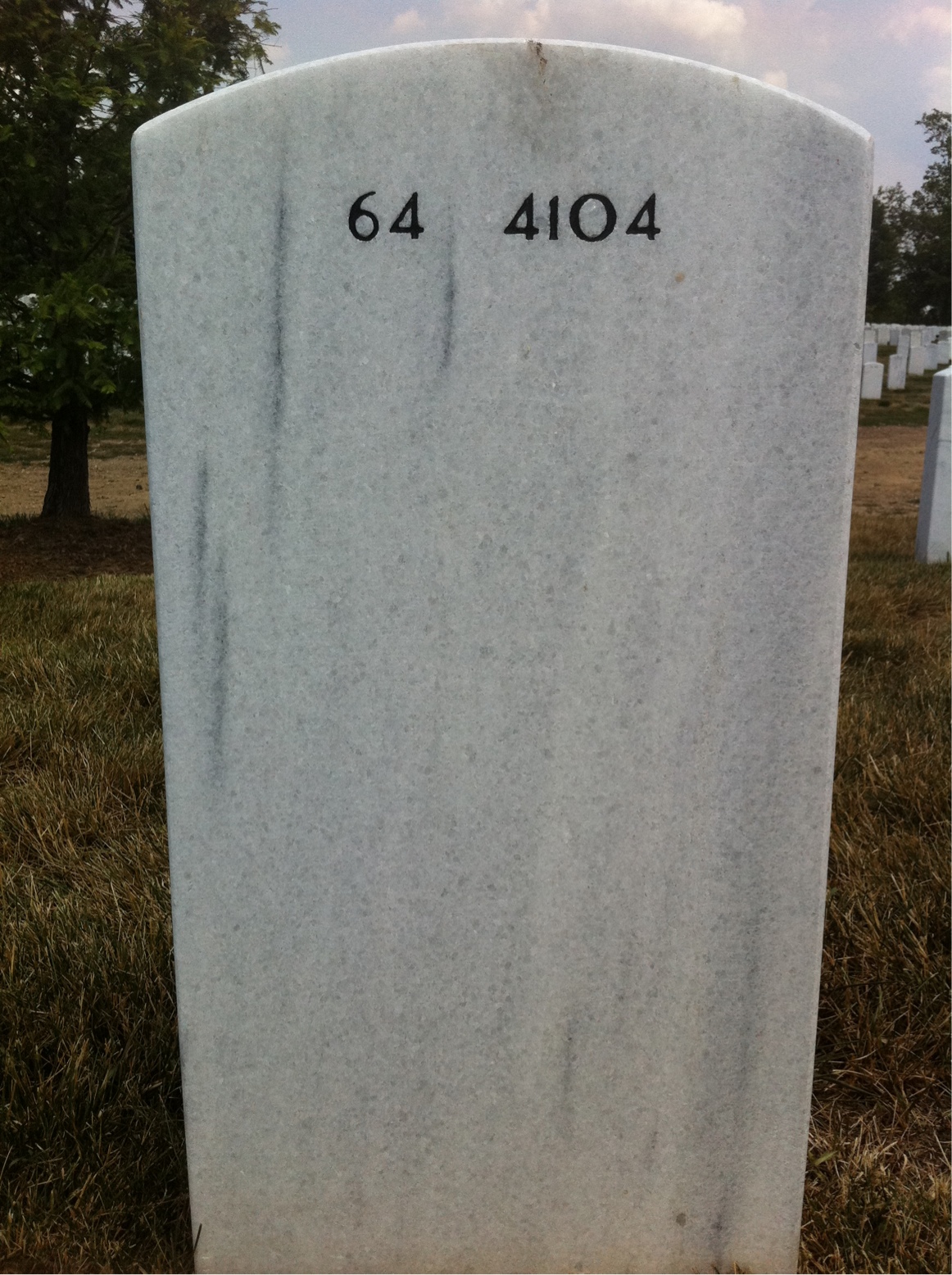 Back of headstone — Charles Kohler