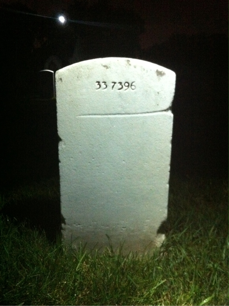 Back of headstone — Milton Moore