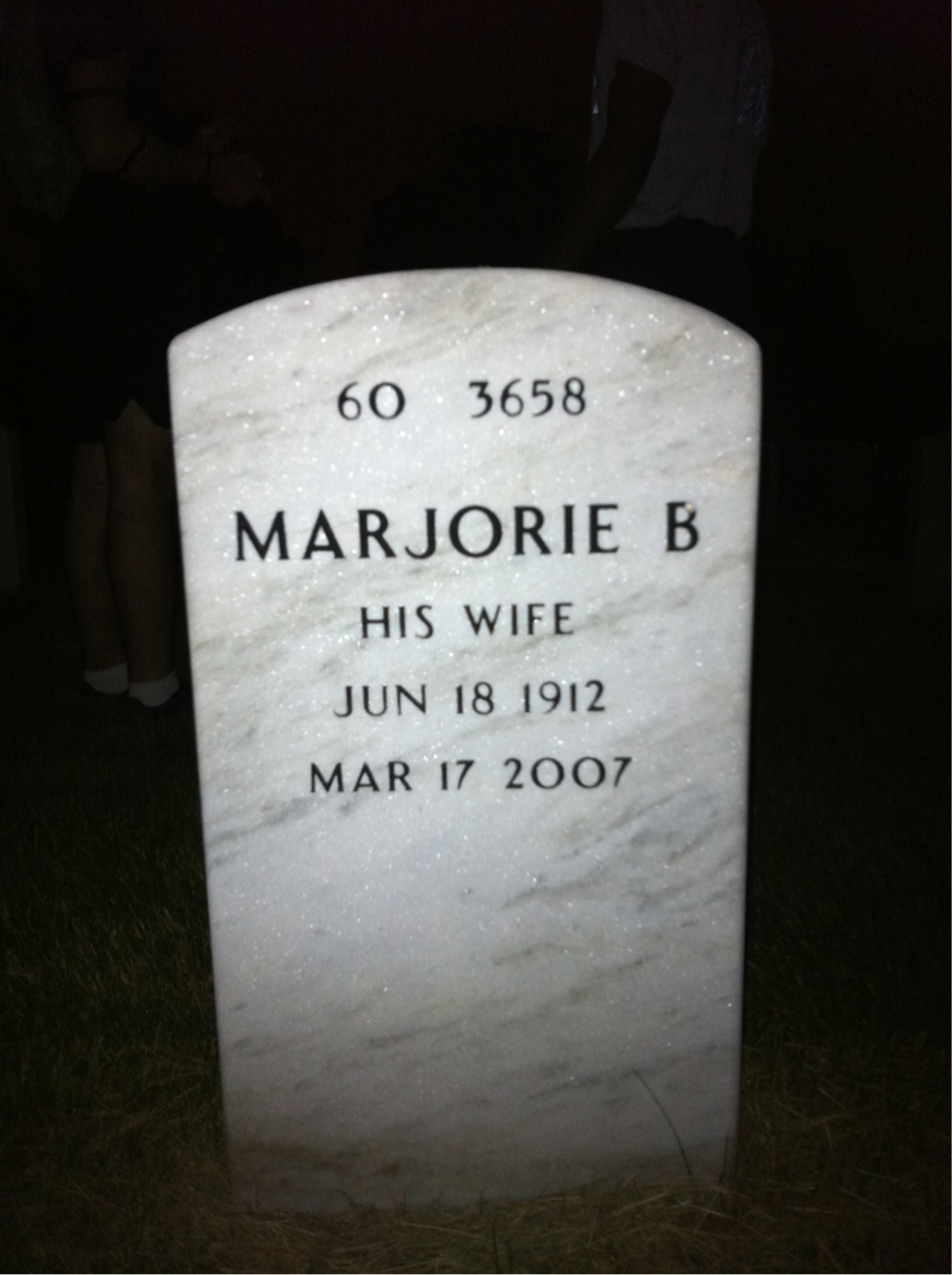 Back of headstone — Howard Jameson