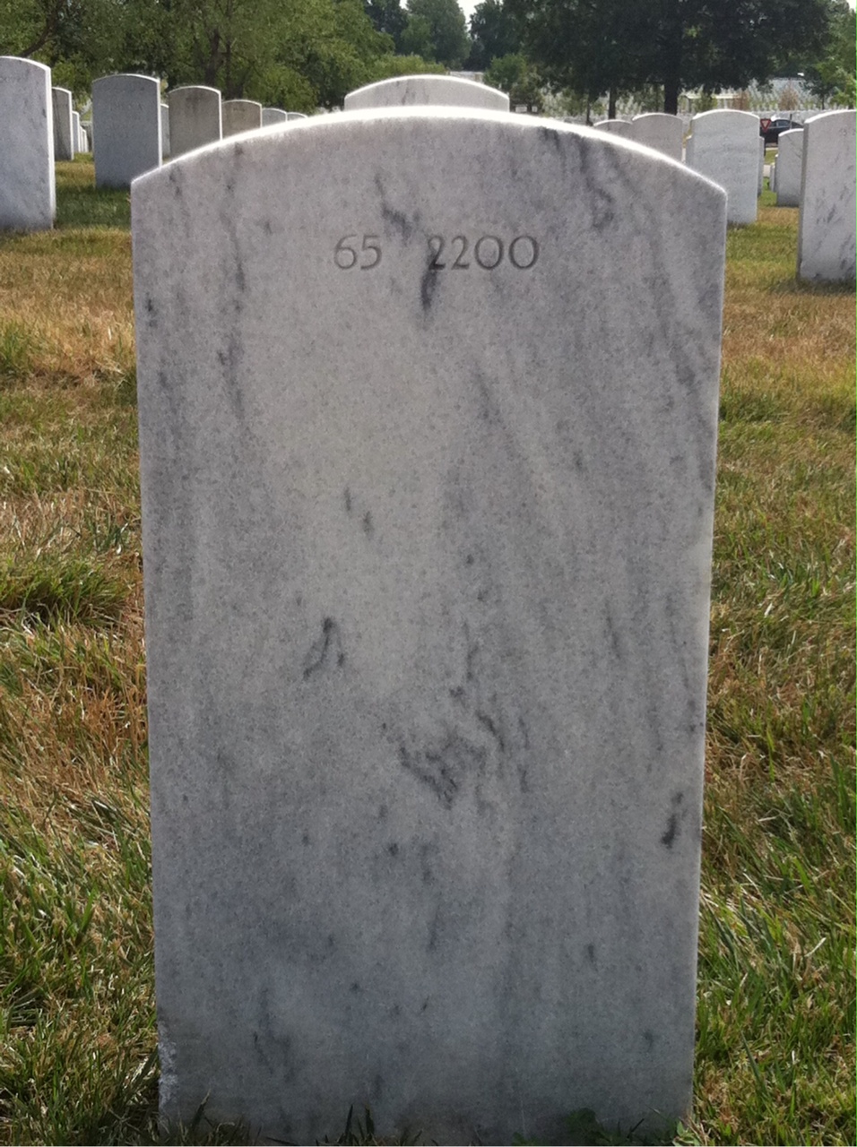 Back of headstone — Frank Middleton