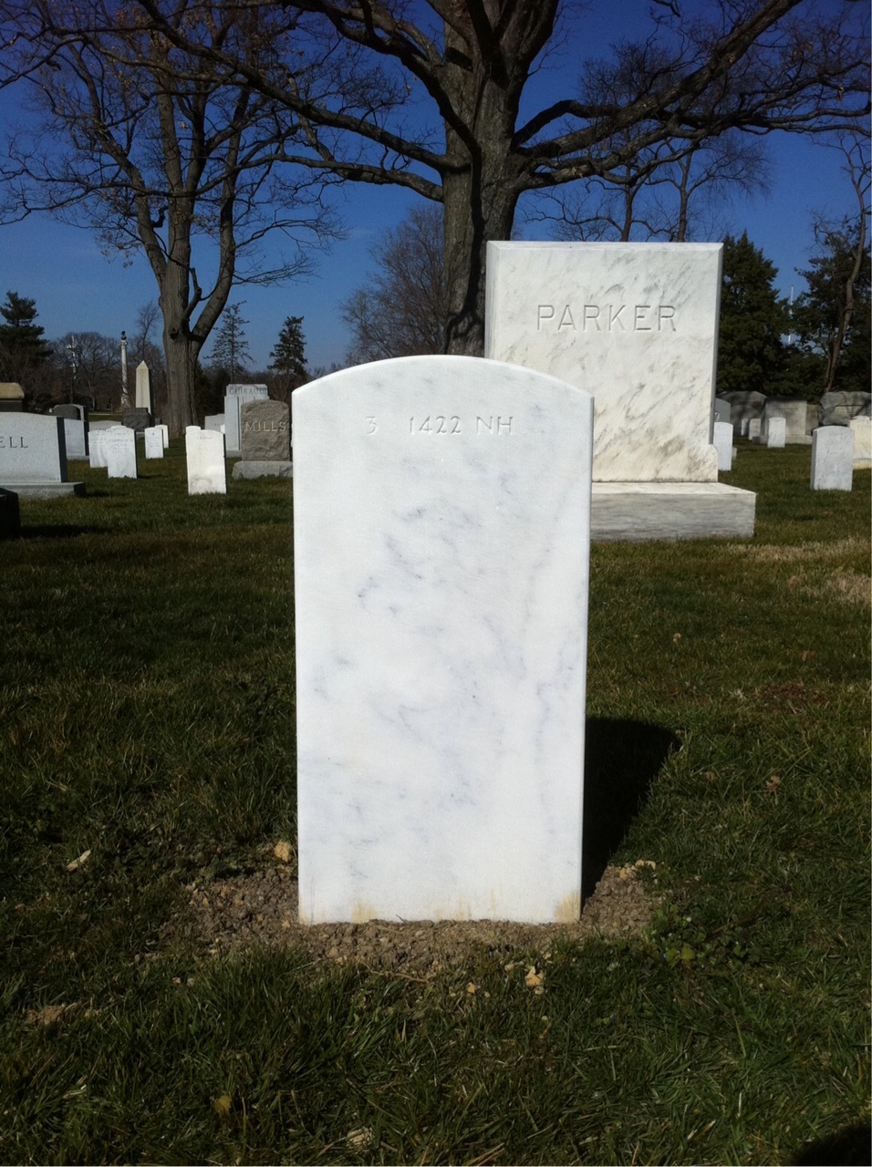 Back of headstone — Stephen Baker