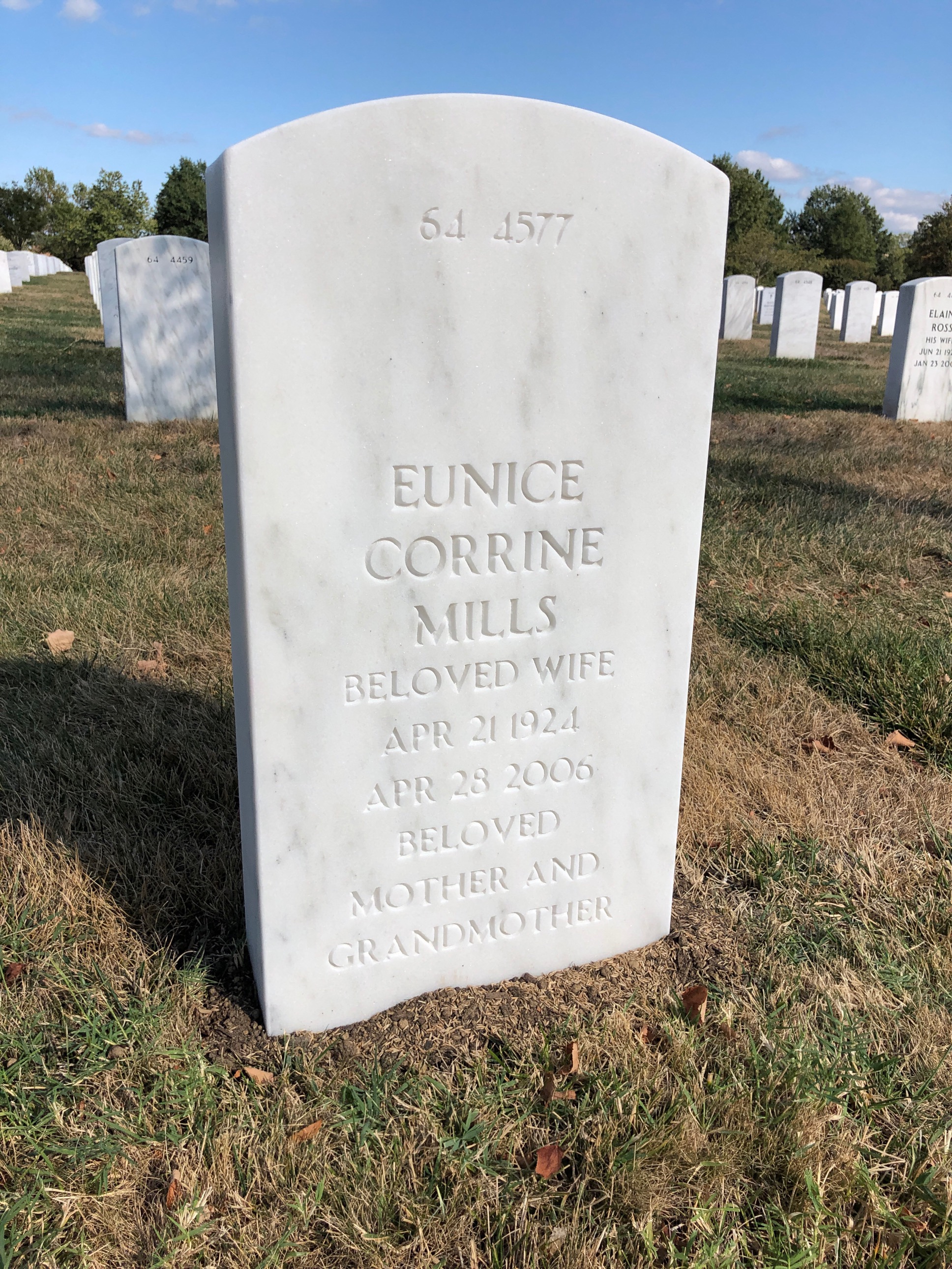 Back of headstone — William Oberg