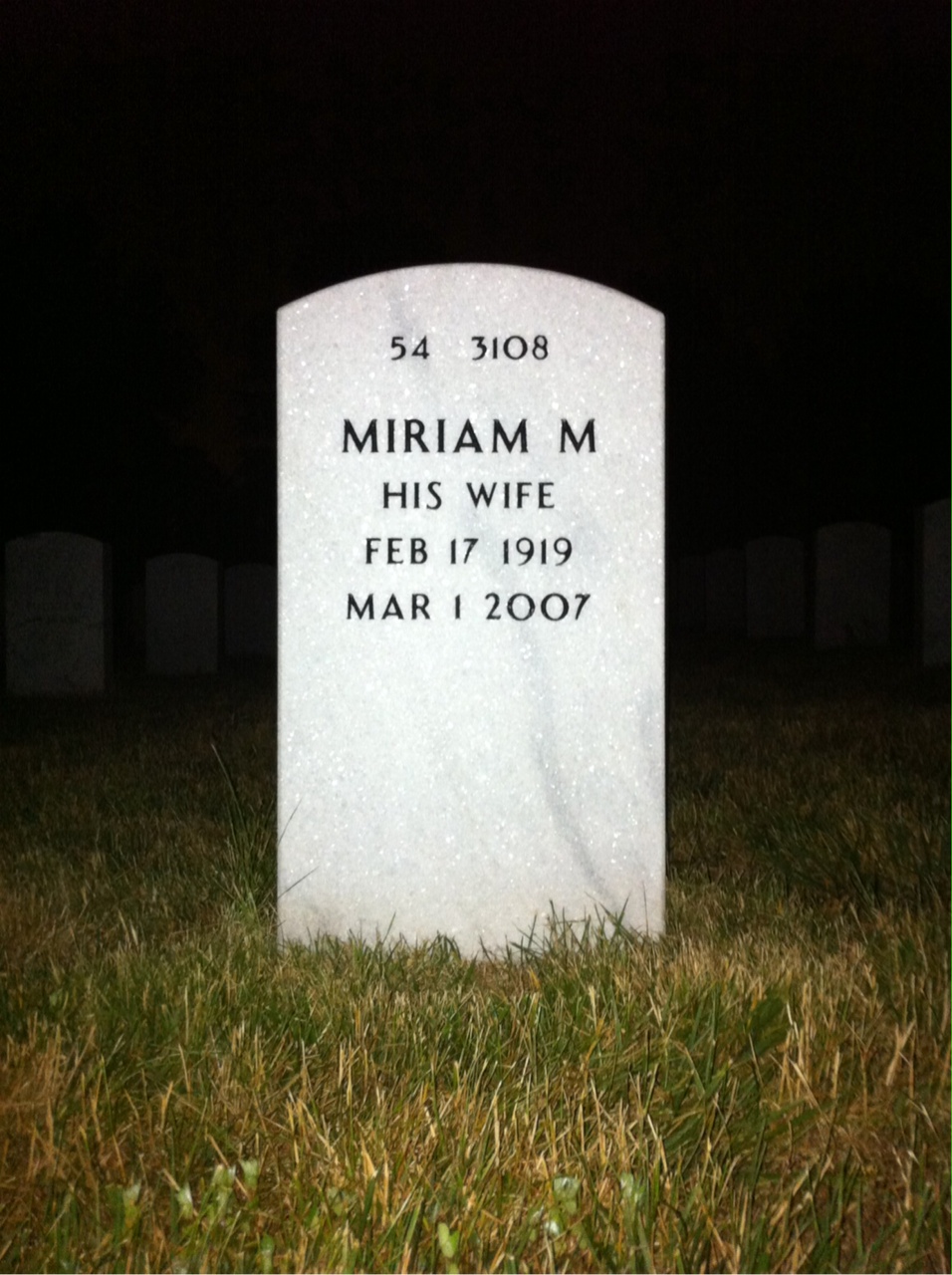 Back of headstone — James Leonard