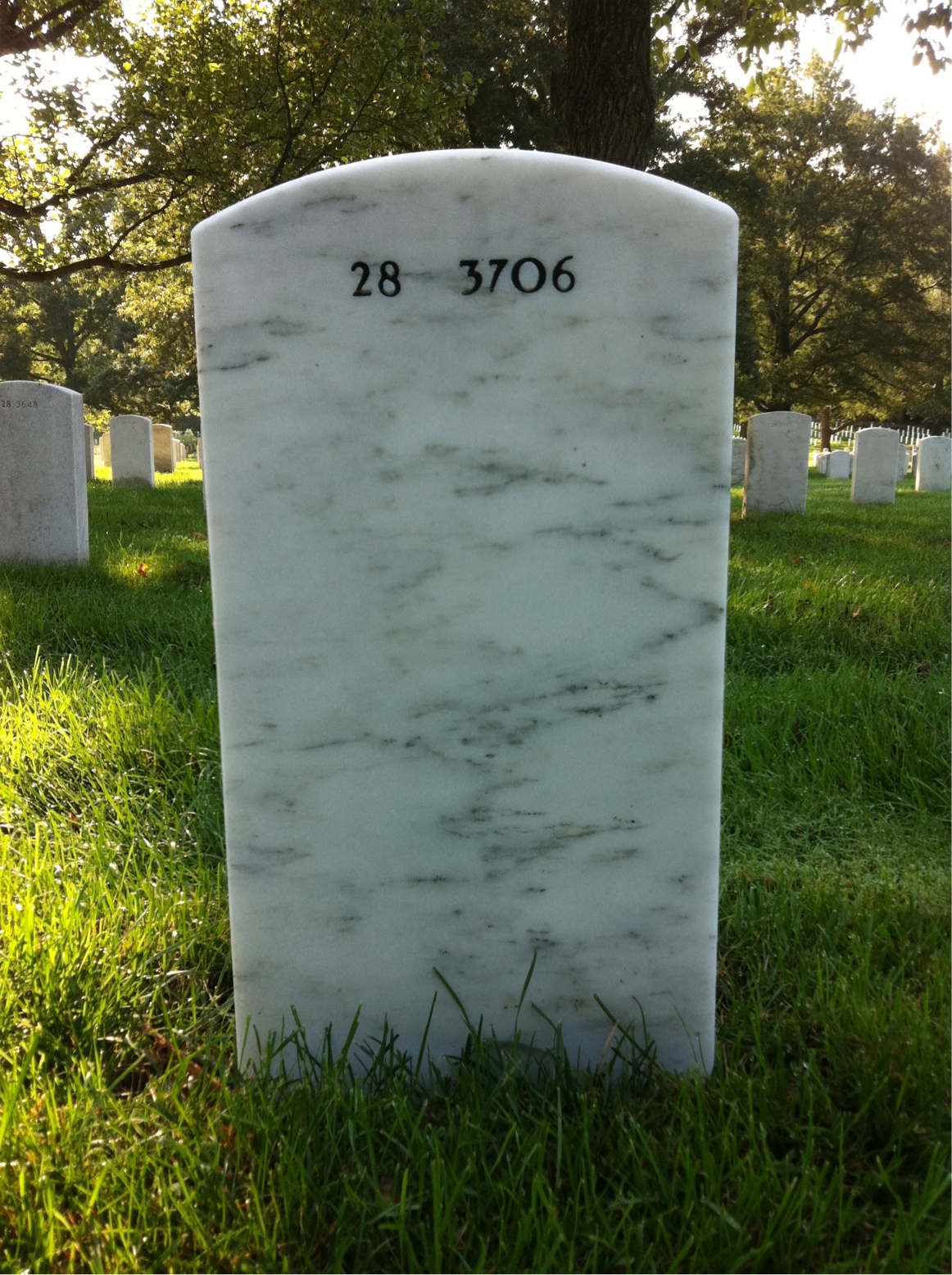 Back of headstone — Donald Kurz