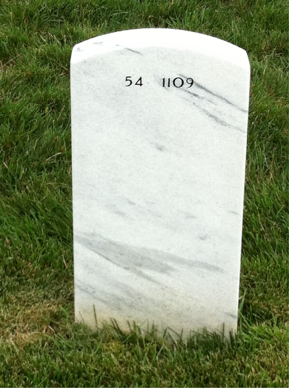 Back of headstone — Lawrence Morris